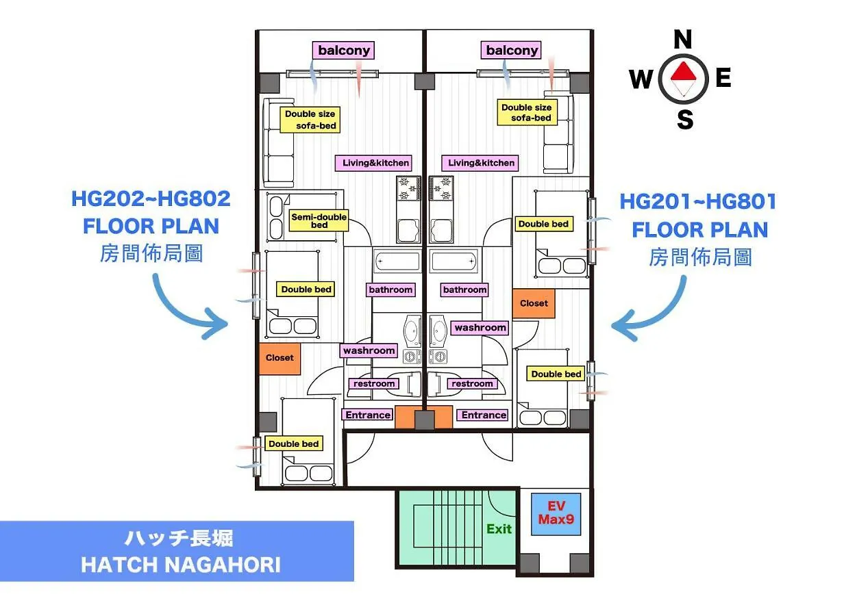 Hatch Nagahori 202 Osaka Apartment